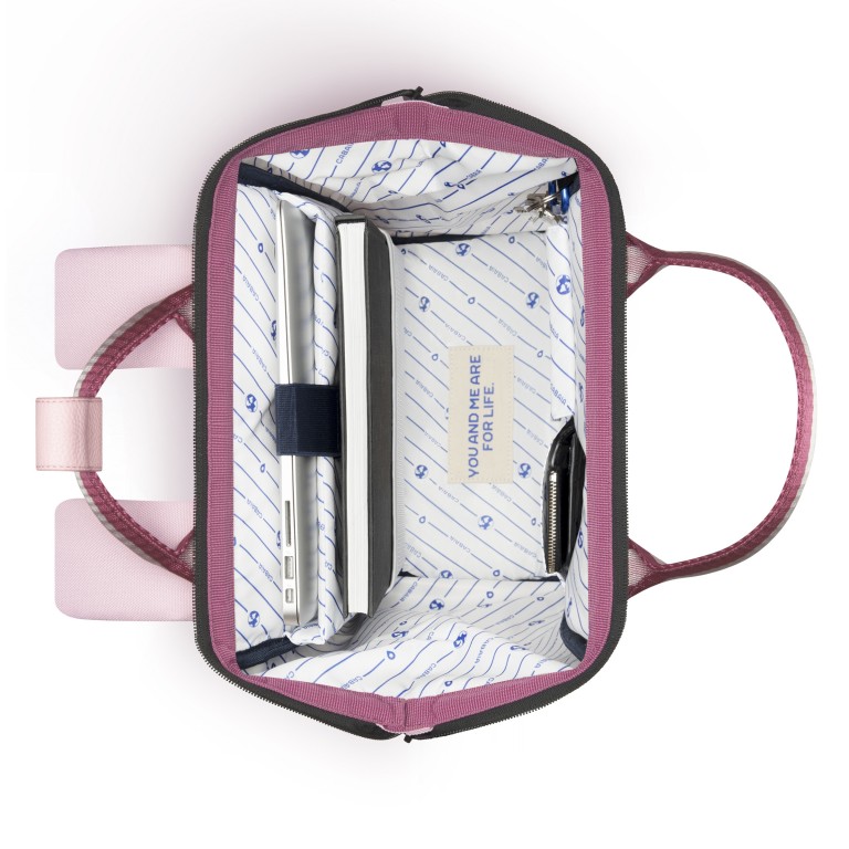 Rucksack Adventurer Medium Assouan mit zwei auswechselbaren Vortaschen Rose, Farbe: rosa/pink, Marke: Cabaia, EAN: 3701328389637, Abmessungen in cm: 27x41x16, Bild 8 von 10