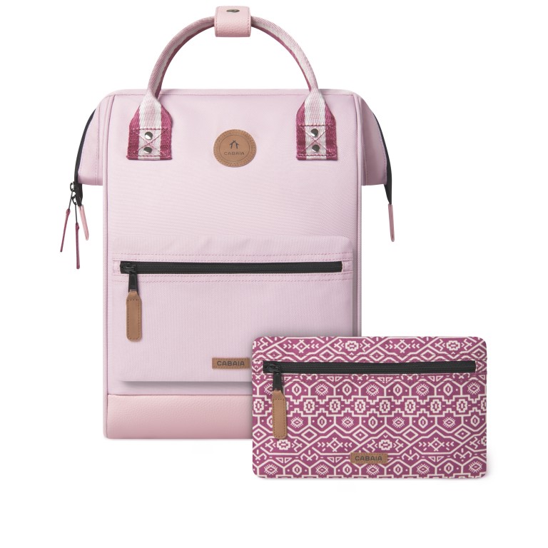 Rucksack Adventurer Medium Assouan mit zwei auswechselbaren Vortaschen Rose, Farbe: rosa/pink, Marke: Cabaia, EAN: 3701328389637, Abmessungen in cm: 27x41x16, Bild 1 von 10