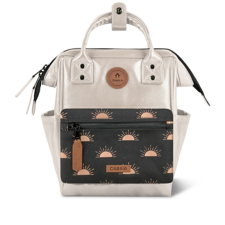 Rucksack Adventurer Extra Small Honolulu mit zwei auswechselbaren Vortaschen Gold, Farbe: metallic, Marke: Cabaia, EAN: 3667022019518, Abmessungen in cm: 20x27x10.5, Bild 2 von 8