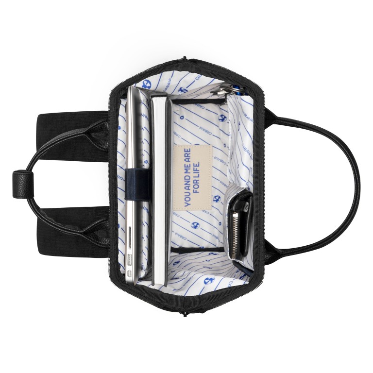 Rucksack Adventurer Small Brighton mit zwei auswechselbaren Vortaschen Schwarz, Farbe: schwarz, Marke: Cabaia, EAN: 3701328319405, Abmessungen in cm: 23x32x13, Bild 8 von 10