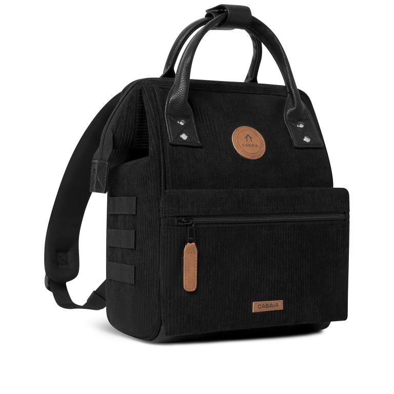 Rucksack Adventurer Small Brighton mit zwei auswechselbaren Vortaschen Schwarz, Farbe: schwarz, Marke: Cabaia, EAN: 3701328319405, Abmessungen in cm: 23x32x13, Bild 4 von 10