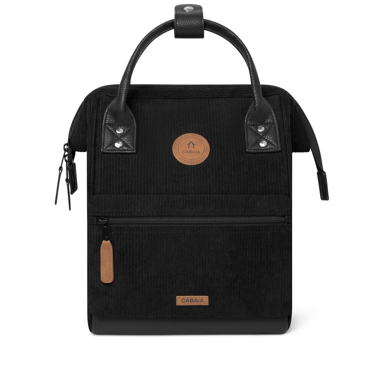 Rucksack Adventurer Small Brighton mit zwei auswechselbaren Vortaschen Schwarz, Farbe: schwarz, Marke: Cabaia, EAN: 3701328319405, Abmessungen in cm: 23x32x13, Bild 3 von 10