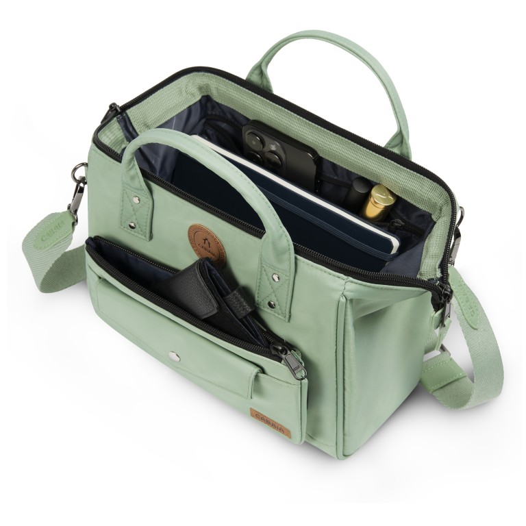Umhängetasche Crossbody M Tampa mit austauschbarer Fronttasche Mint, Farbe: grün/oliv, Marke: Cabaia, EAN: 3667022013790, Abmessungen in cm: 26x20x14, Bild 3 von 6