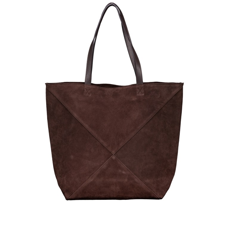 Shopper Velours mit herausnehmbarem Etui Dunkelbraun, Farbe: braun, Marke: Hausfelder Manufaktur, EAN: 4065646029477, Abmessungen in cm: 32x39x16.5, Bild 1 von 5