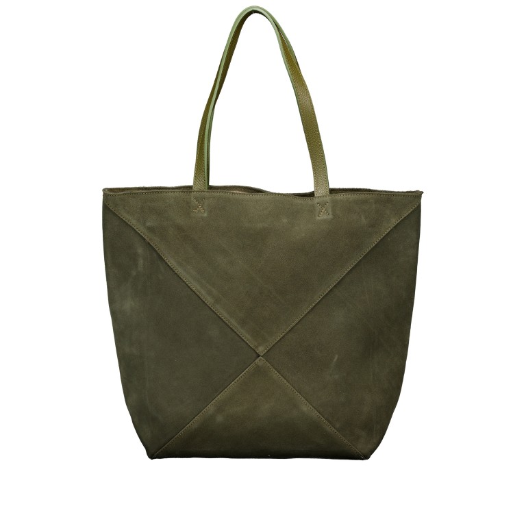 Shopper Velours mit herausnehmbarem Etui Oliv, Farbe: grün/oliv, Marke: Hausfelder Manufaktur, EAN: 4065646029484, Abmessungen in cm: 32x39x16.5, Bild 1 von 5