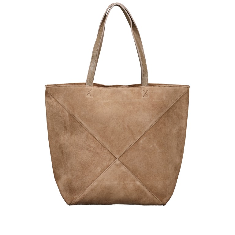 Shopper Velours mit herausnehmbarem Etui Taupe, Farbe: taupe/khaki, Marke: Hausfelder Manufaktur, EAN: 4065646029491, Abmessungen in cm: 32x39x16.5, Bild 1 von 5