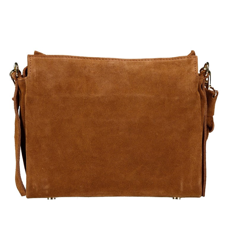 Umhängetasche Velours Cognac, Farbe: cognac, Marke: Hausfelder Manufaktur, EAN: 4065646029507, Abmessungen in cm: 23.5x20x9.5, Bild 3 von 8