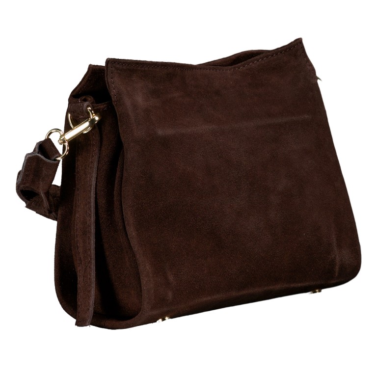 Umhängetasche Velours Dunkelbraun, Farbe: braun, Marke: Hausfelder Manufaktur, EAN: 4065646029514, Abmessungen in cm: 23.5x20x9.5, Bild 2 von 8