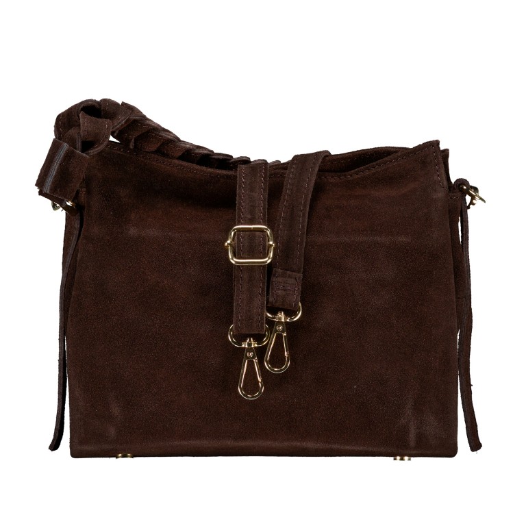 Umhängetasche Velours Dunkelbraun, Farbe: braun, Marke: Hausfelder Manufaktur, EAN: 4065646029514, Abmessungen in cm: 23.5x20x9.5, Bild 1 von 8