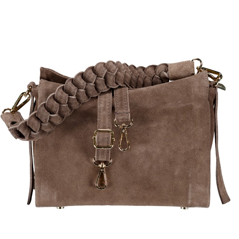 Umhängetasche Velours Taupe, Farbe: taupe/khaki, Marke: Hausfelder Manufaktur, EAN: 4065646029521, Abmessungen in cm: 23.5x20x9.5, Bild 1 von 8