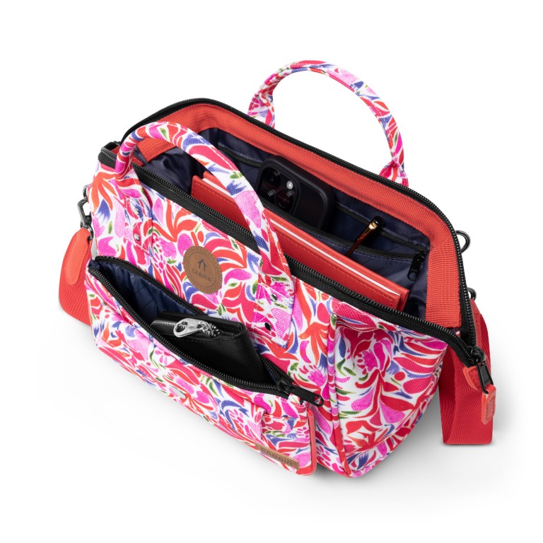 Umhängetasche Crossbody M Santorini mit austauschbarer Fronttasche Rot, Farbe: rot/weinrot, Marke: Cabaia, EAN: 3667022023768, Abmessungen in cm: 26x20x14, Bild 3 von 6
