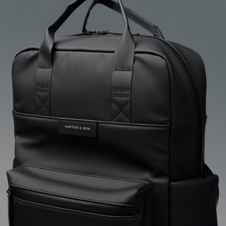 Rucksack Bergen Pro Full PU mit Laptopfach 15.6 Zoll All Black, Farbe: schwarz, Marke: Kapten & Son, EAN: 4251145264680, Abmessungen in cm: 28x39x11.5, Bild 8 von 9