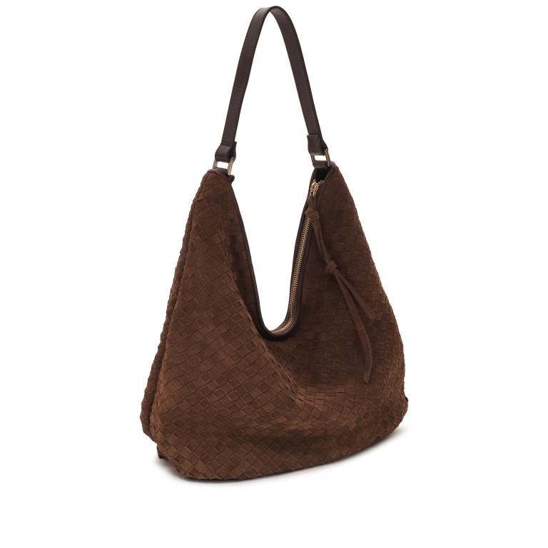 Beuteltasche Rozzano Mindy braided Suede Chocolate, Farbe: braun, Marke: Adax, EAN: 5705483269603, Abmessungen in cm: 42x35x3, Bild 2 von 7