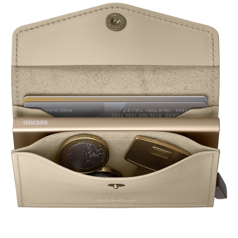 Geldbörse Envelope Original mit RFID-Schutz Latte, Farbe: beige, Marke: Secrid, EAN: 8721077501710, Abmessungen in cm: 10.2x7.2x0.25, Bild 4 von 5