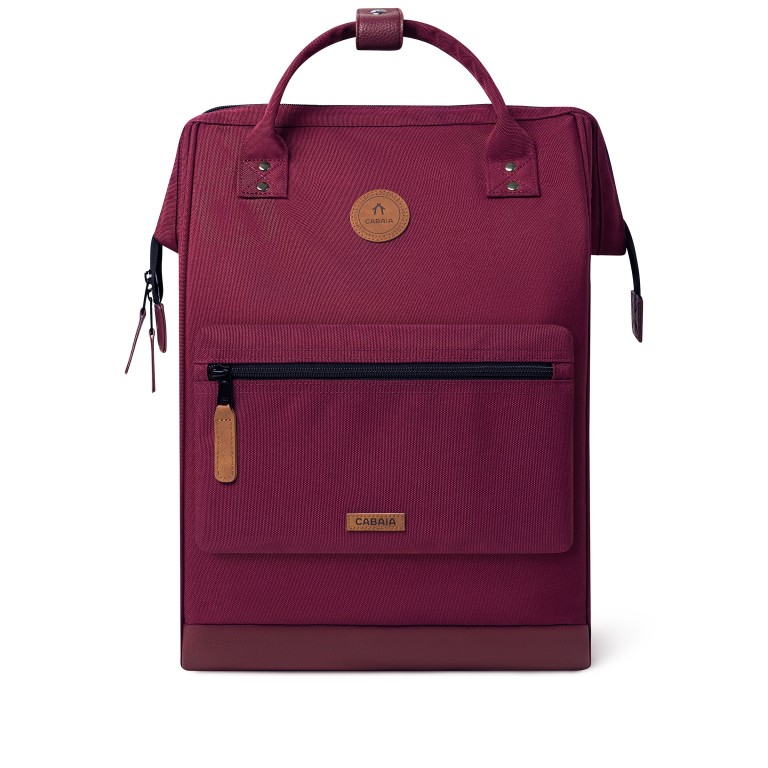 Rucksack Adventurer Large Nice mit zwei auswechselbaren Vortaschen Weinrot, Farbe: rot/weinrot, Marke: Cabaia, EAN: 3701328355052, Abmessungen in cm: 29x46x17, Bild 3 von 10