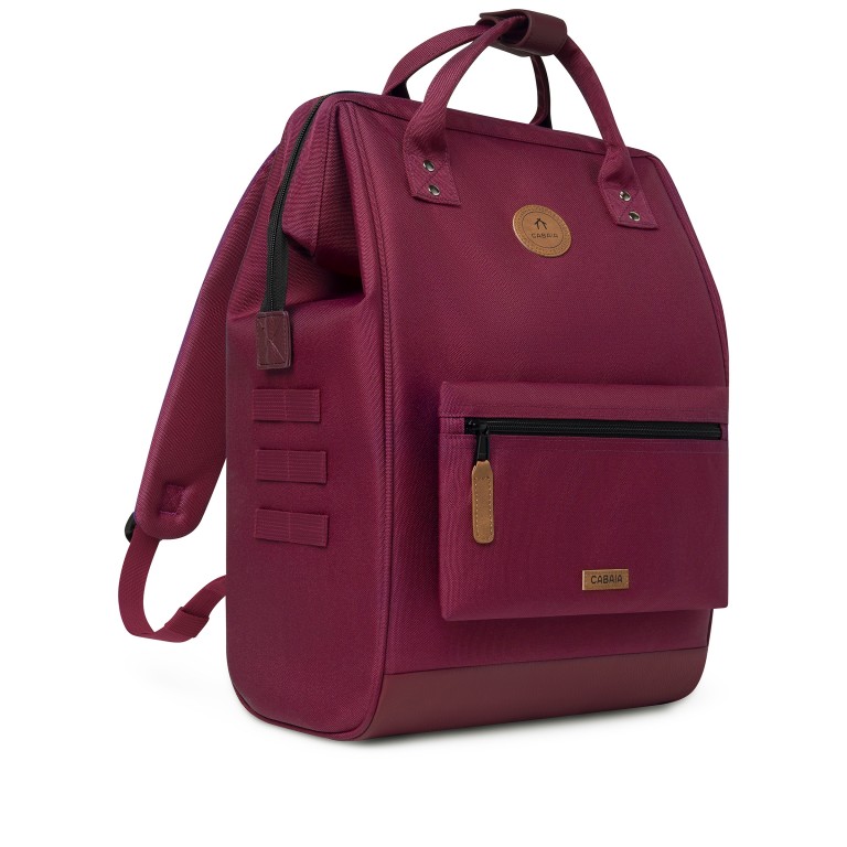 Rucksack Adventurer Large Nice mit zwei auswechselbaren Vortaschen Weinrot, Farbe: rot/weinrot, Marke: Cabaia, EAN: 3701328355052, Abmessungen in cm: 29x46x17, Bild 4 von 10