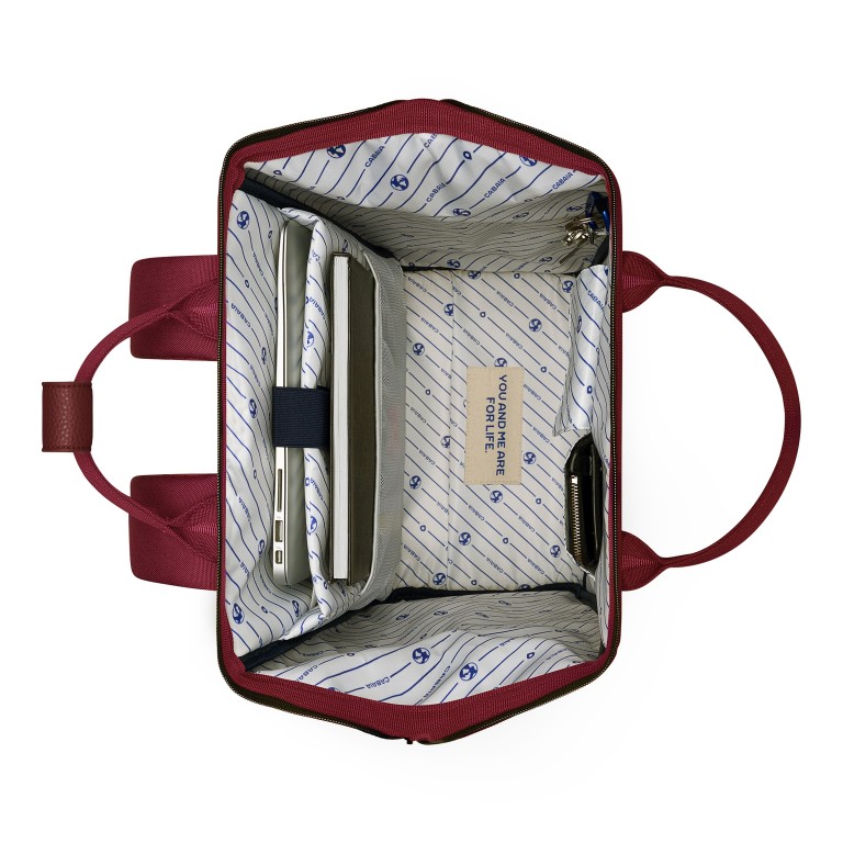 Rucksack Adventurer Large Nice mit zwei auswechselbaren Vortaschen Weinrot, Farbe: rot/weinrot, Marke: Cabaia, EAN: 3701328355052, Abmessungen in cm: 29x46x17, Bild 8 von 10