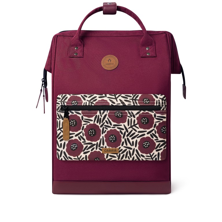 Rucksack Adventurer Large Nice mit zwei auswechselbaren Vortaschen Weinrot, Farbe: rot/weinrot, Marke: Cabaia, EAN: 3701328355052, Abmessungen in cm: 29x46x17, Bild 2 von 10