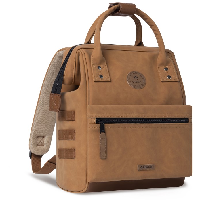 Rucksack Adventurer Small Moscow mit zwei auswechselbaren Vortaschen Camel, Farbe: cognac, Marke: Cabaia, EAN: 3701328351320, Abmessungen in cm: 23x32x13, Bild 4 von 9