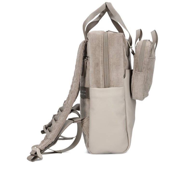 Rucksack Lou LUR130 Cord Mocca, Farbe: beige, Marke: Zwei, EAN: 4250257942424, Abmessungen in cm: 26x39x11, Bild 3 von 5