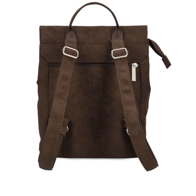 Rucksack Mademoiselle MR8 Nubuk Espresso, Farbe: braun, Marke: Zwei, EAN: 4250257942110, Abmessungen in cm: 24x29x13, Bild 4 von 6