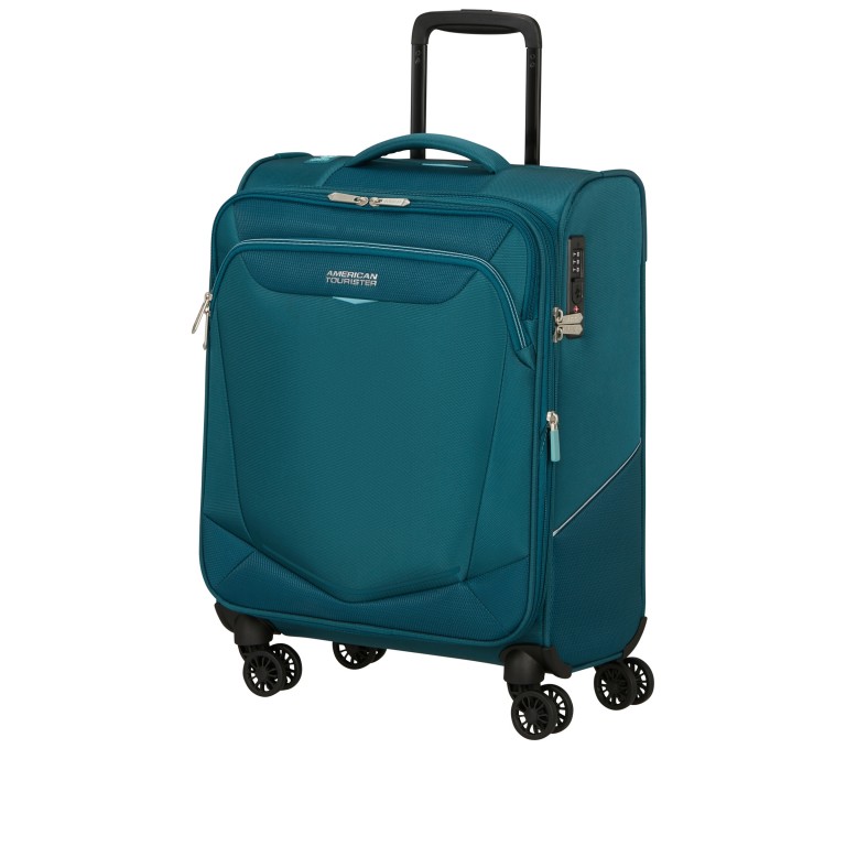 Koffer Summerride Spinner 55 Expandable Totally Teal, Farbe: blau/petrol, Marke: American Tourister, EAN: 5400520384003, Abmessungen in cm: 40x55x20, Bild 2 von 15