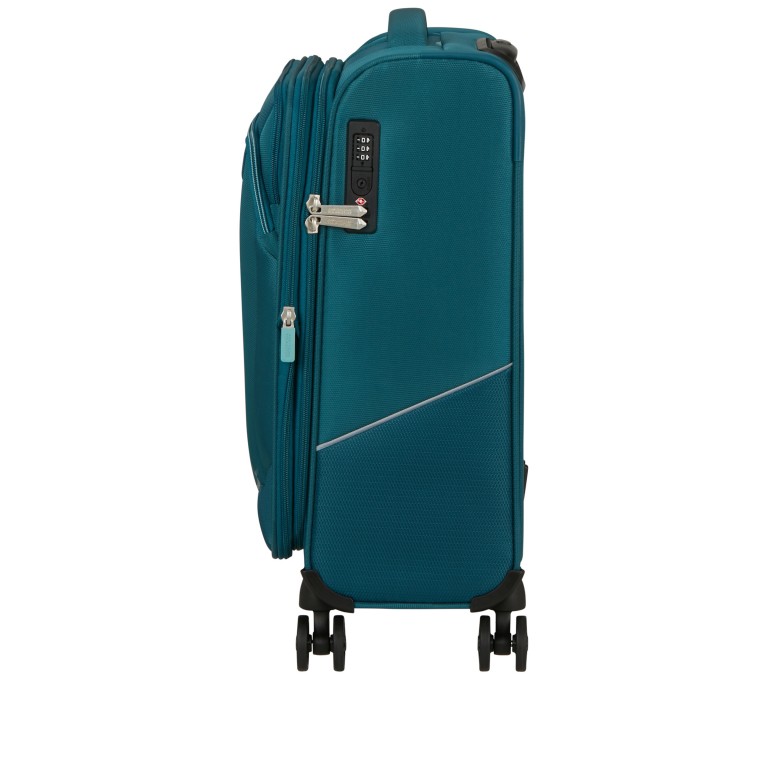 Koffer Summerride Spinner 55 Expandable Totally Teal, Farbe: blau/petrol, Marke: American Tourister, EAN: 5400520384003, Abmessungen in cm: 40x55x20, Bild 3 von 15