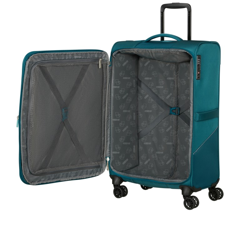 Koffer Summerride Spinner 69 Expandable Totally Teal, Farbe: blau/petrol, Marke: American Tourister, EAN: 5400520384010, Abmessungen in cm: 43x69x29, Bild 7 von 14