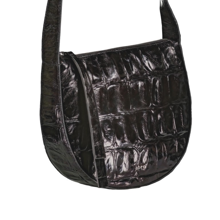 Umhängetasche Kroko Primitivo Lulu S Black Nickel, Farbe: schwarz, Marke: Abro, EAN: 4061724929301, Abmessungen in cm: 23x16x9, Bild 2 von 6
