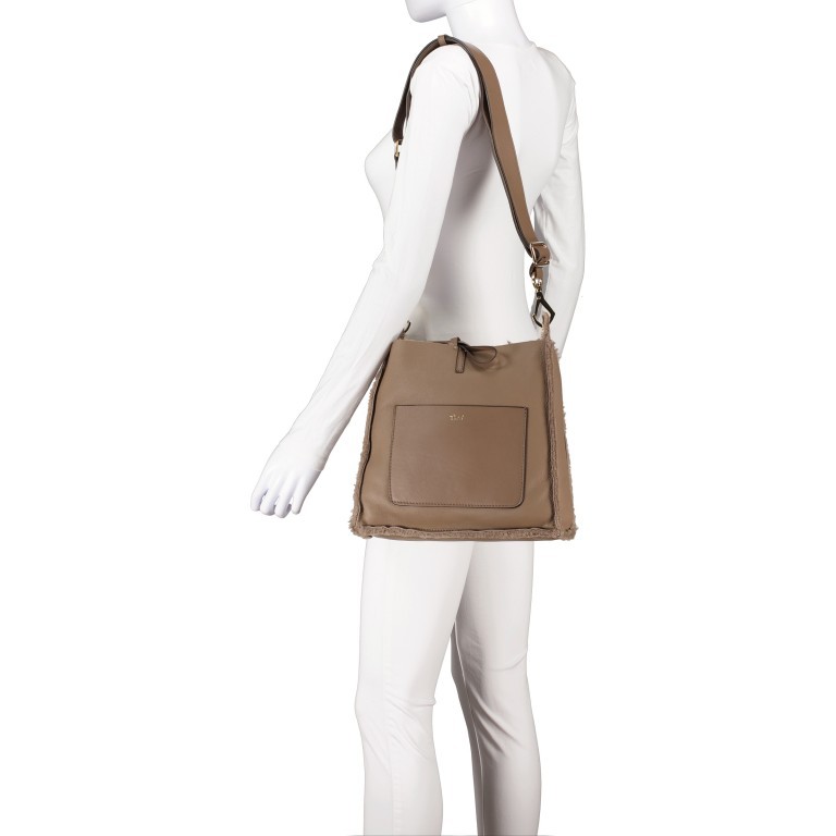 Umhängetasche Shearling Casharel Raquel S mit Wendefunktion Tope, Farbe: taupe/khaki, Marke: Abro, EAN: 4061724922012, Abmessungen in cm: 29x27x7, Bild 4 von 6