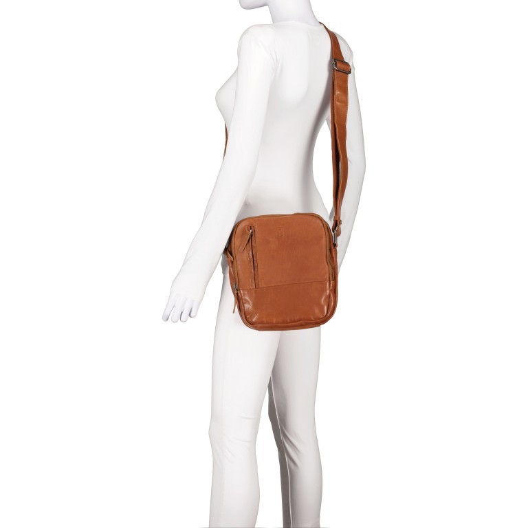 Umhängetasche Vintage 3.0 Cognac, Farbe: cognac, Marke: Hausfelder Manufaktur, EAN: 4065646006980, Abmessungen in cm: 21x25x8.5, Bild 6 von 7