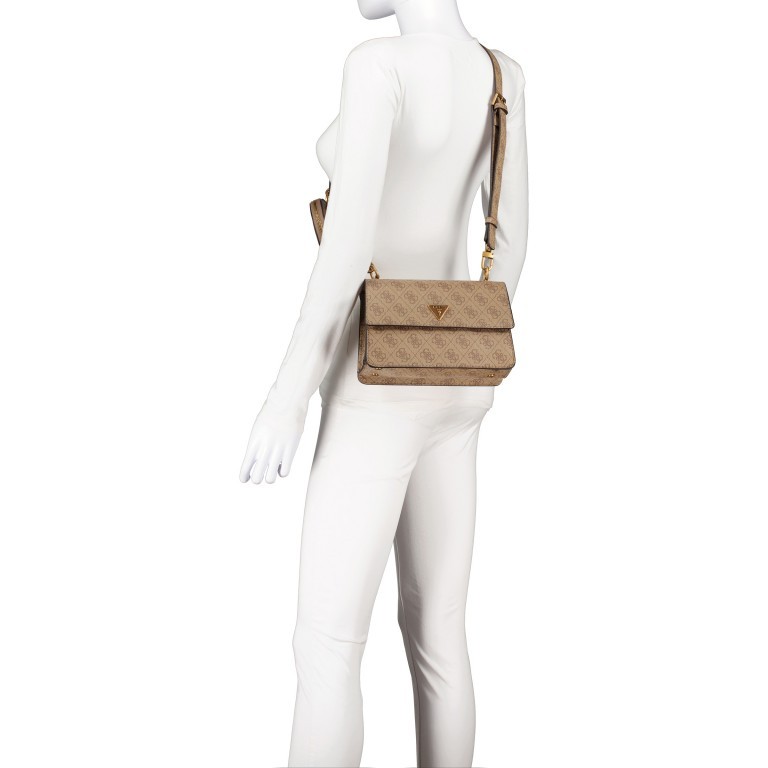 Umhängetasche Alexie Latte Logo, Farbe: beige, Marke: Guess, EAN: 0190231628972, Abmessungen in cm: 22.5x15x8, Bild 4 von 5