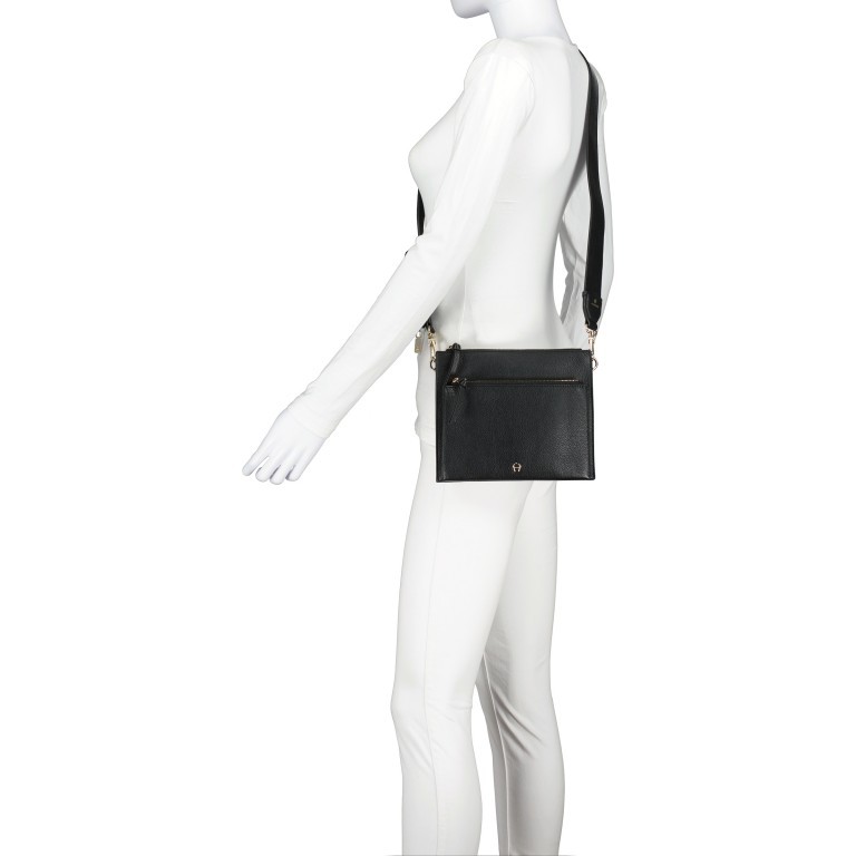 Umhängetasche Isa S mit Reißverschluss-Etui Diamond Grey, Farbe: grau, Marke: AIGNER, EAN: 4055539512483, Abmessungen in cm: 22x19x3.5, Bild 4 von 6