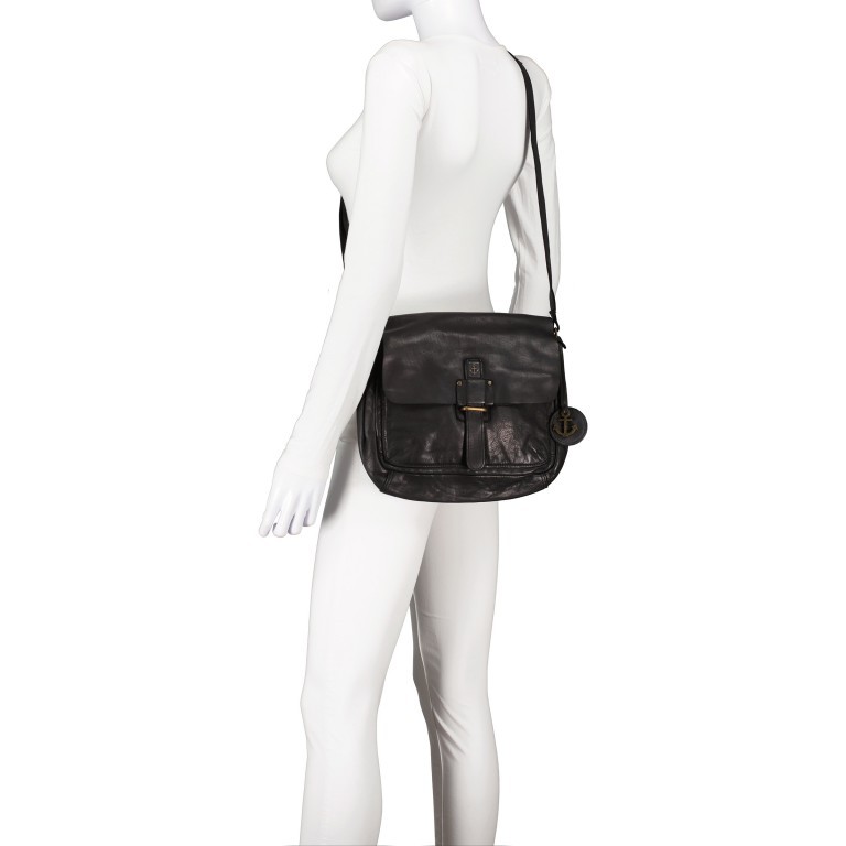 Satteltasche Anchor-Love Rosi AL-11883, Farbe: anthrazit, blau/petrol, cognac, Marke: Harbour 2nd, Abmessungen in cm: 27x22.5x7, Bild 5 von 6
