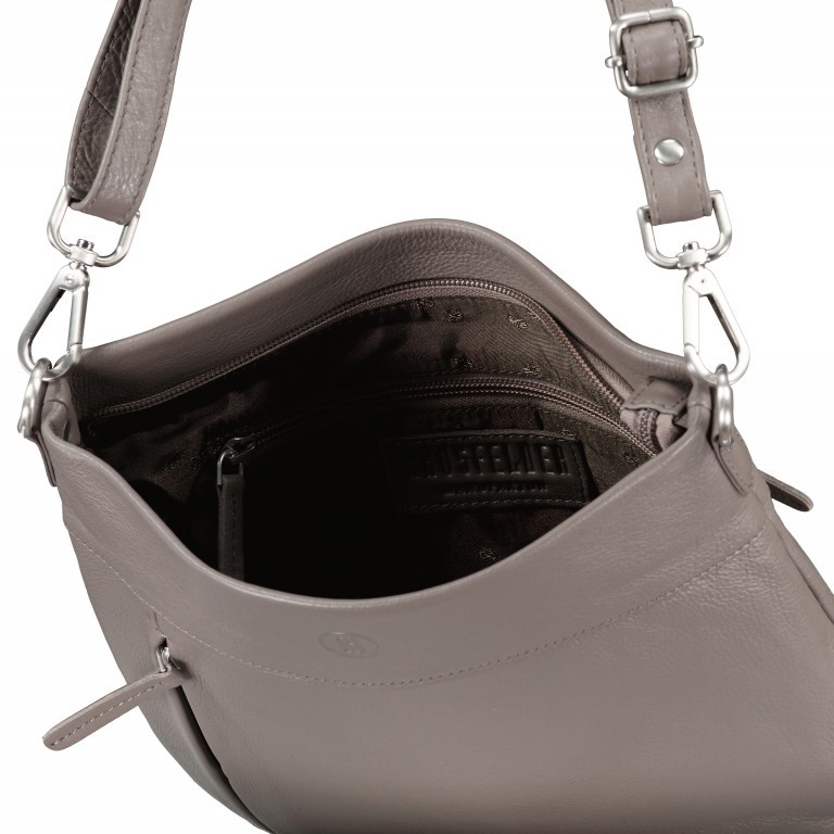 Umhängetasche Nappa, Farbe: schwarz, blau/petrol, taupe/khaki, beige, weiß, Marke: Hausfelder Manufaktur, Abmessungen in cm: 22.5x24.5x6.5, Bild 6 von 6