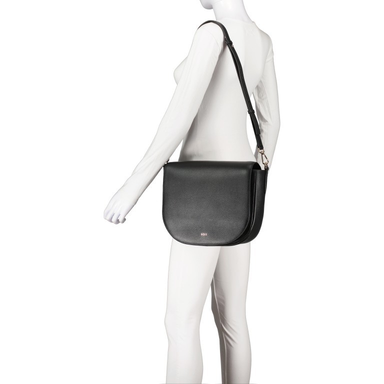 Umhängetasche Alyce Saddle Bag Black, Farbe: schwarz, Marke: BOSS, EAN: 4063541879920, Abmessungen in cm: 33x25x9, Bild 5 von 7