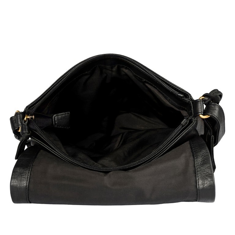 Umhängetasche Finja Satchelbag, Farbe: schwarz, cognac, Marke: Flanigan, Abmessungen in cm: 24.5x21.5x6.5, Bild 6 von 9