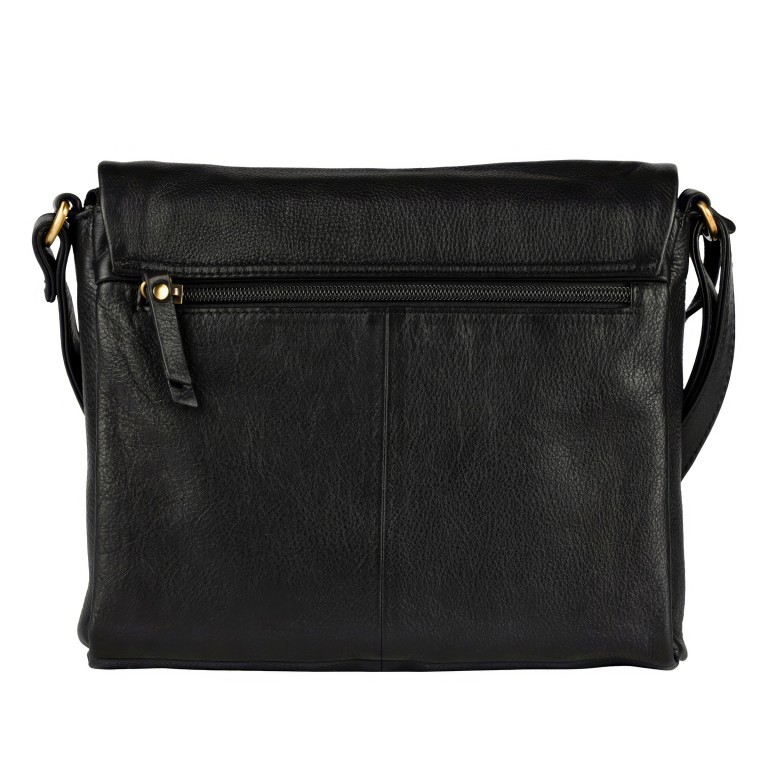 Umhängetasche Finja Satchelbag, Farbe: schwarz, cognac, Marke: Flanigan, Abmessungen in cm: 24.5x21.5x6.5, Bild 3 von 9