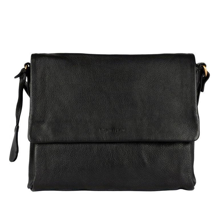 Umhängetasche Finja Satchelbag, Farbe: schwarz, cognac, Marke: Flanigan, Abmessungen in cm: 24.5x21.5x6.5, Bild 1 von 9