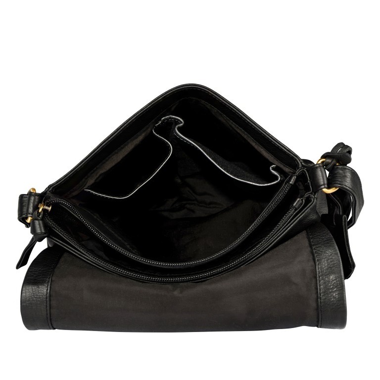 Umhängetasche Finja Satchelbag, Farbe: schwarz, cognac, Marke: Flanigan, Abmessungen in cm: 24.5x21.5x6.5, Bild 8 von 9