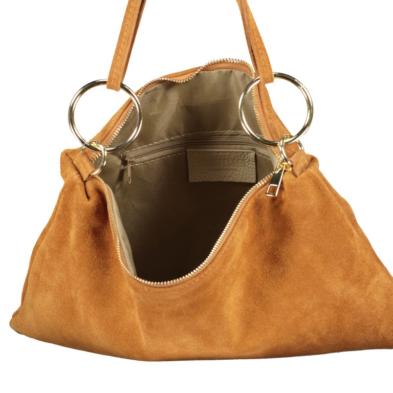 Umhängetasche Velours Beige, Farbe: beige, Marke: Hausfelder Manufaktur, EAN: 4065646021600, Abmessungen in cm: 35.5x24.5x1, Bild 8 von 8