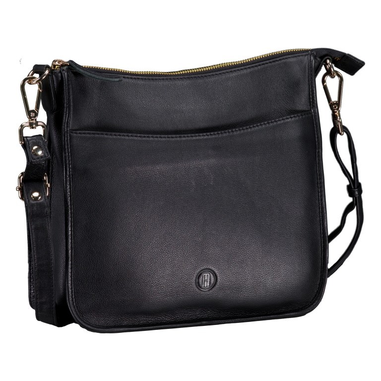 Umhängetasche Nappa, Farbe: schwarz, braun, beige, Marke: Hausfelder Manufaktur, Abmessungen in cm: 26.5x25x7.5, Bild 2 von 6