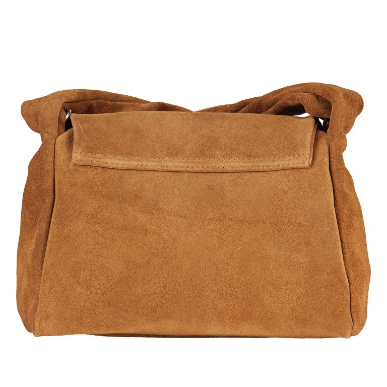 Umhängetasche Velours, Farbe: grau, braun, taupe/khaki, Marke: Hausfelder Manufaktur, Abmessungen in cm: 26x20.5x12.5, Bild 3 von 8