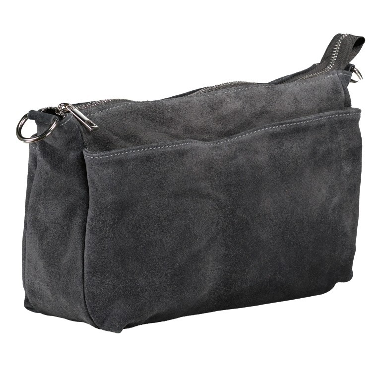 Umhängetasche Velours, Farbe: anthrazit, braun, taupe/khaki, grün/oliv, beige, Marke: Hausfelder Manufaktur, Abmessungen in cm: 29x17.5x10.5, Bild 2 von 7