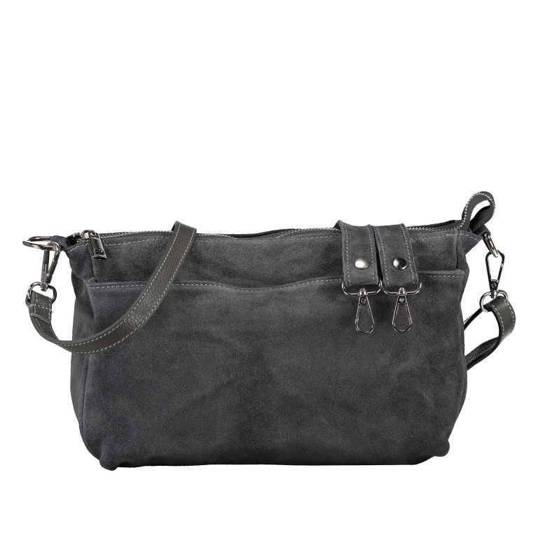 Umhängetasche Velours, Farbe: anthrazit, braun, taupe/khaki, grün/oliv, beige, Marke: Hausfelder Manufaktur, Abmessungen in cm: 29x17.5x10.5, Bild 1 von 7