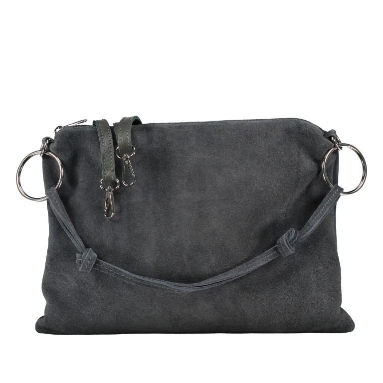 Umhängetasche Velours, Farbe: anthrazit, grau, braun, taupe/khaki, grün/oliv, beige, Marke: Hausfelder Manufaktur, Abmessungen in cm: 35x26x1.5, Bild 1 von 9