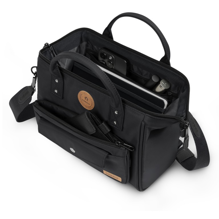 Umhängetasche Crossbody mit austauschbarer Fronttasche, Farbe: schwarz, blau/petrol, cognac, beige, Marke: Cabaia, Abmessungen in cm: 26x20x11, Bild 7 von 8