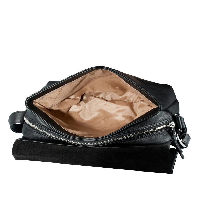 Umhängetasche Lugano 476, Farbe: schwarz, blau/petrol, Marke: Flanigan, Abmessungen in cm: 30x22.5x13.5, Bild 4 von 6