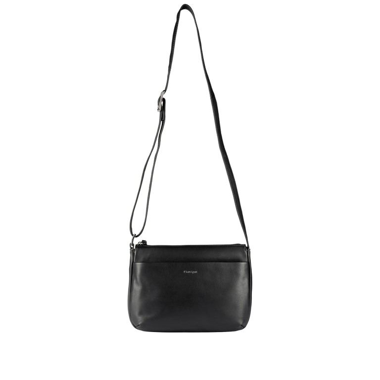 Umhängetasche Lugano 477, Farbe: schwarz, blau/petrol, Marke: Flanigan, Abmessungen in cm: 26x18.5x8, Bild 5 von 5