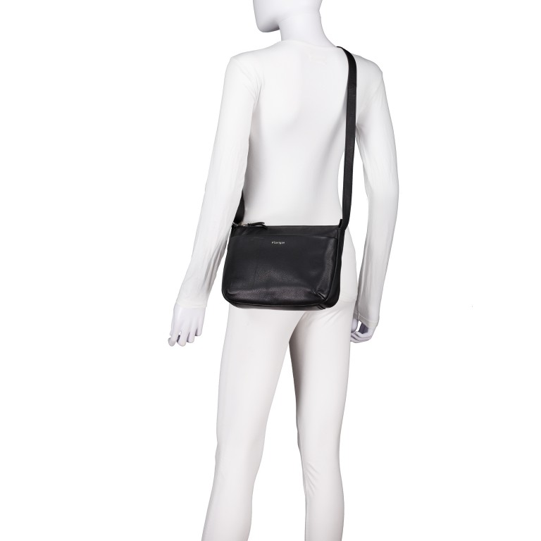 Umhängetasche Lugano 477, Farbe: schwarz, blau/petrol, Marke: Flanigan, Abmessungen in cm: 26x18.5x8, Bild 5 von 7